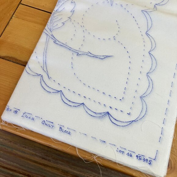 Pre-Printed 6 Quilt Blocks Rose Flower Design Nojae by Fairway NWT 18x18" 95395 - Picture 2 of 5